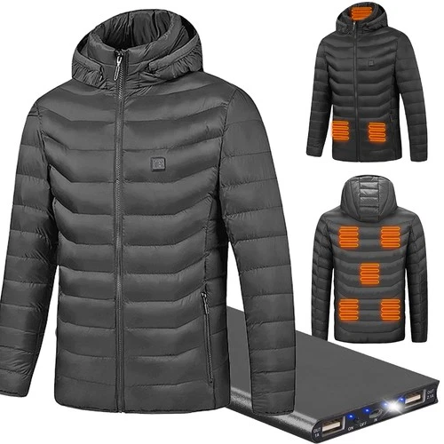 8 Areas Electric USB Heated Jacket With Battery Men Women Heating Thermal Coat - product listing photo