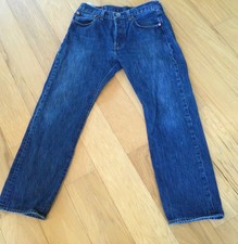 MENS LEVI 501 JEANS BUTTON FLY BLUE S 32x30