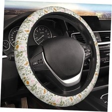 Vintage Flower Floral Herb Steering Wheel Cover for Women Men Girls Car 4