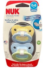 2pk-Nuk-Orthodontic-Shaped-Pacifier-0-6M-Silc...
