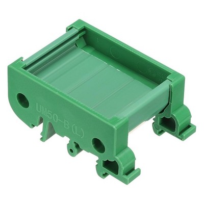 DIN Rail Mount Carrier for 40mm x 50mm PCB, Housing, Bracket, Green