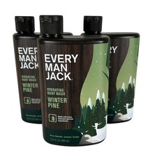 3 Pack of Every Man Jack Hydrating Body Wash Winter Pine 135 FL OZ 400ml