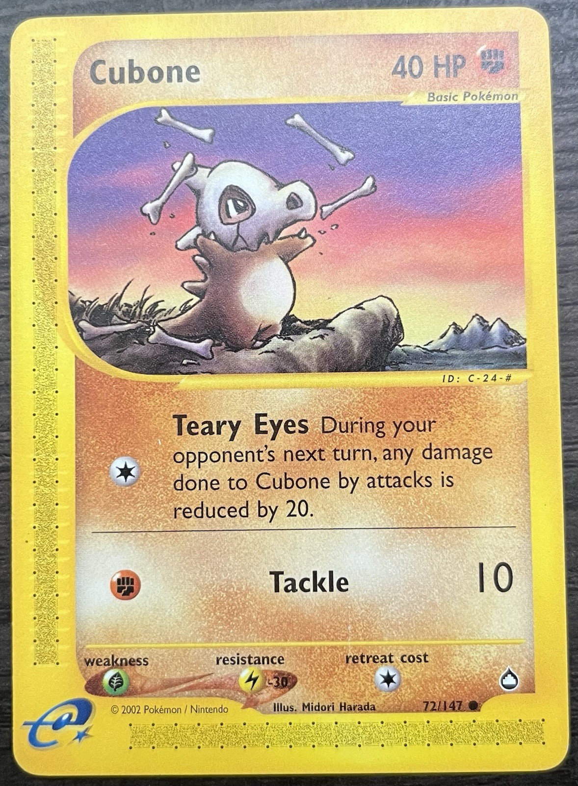 Cubone 072/147 Pokemon TCG WOTC E Series Aquapolis Regular NEAR MINT NM
