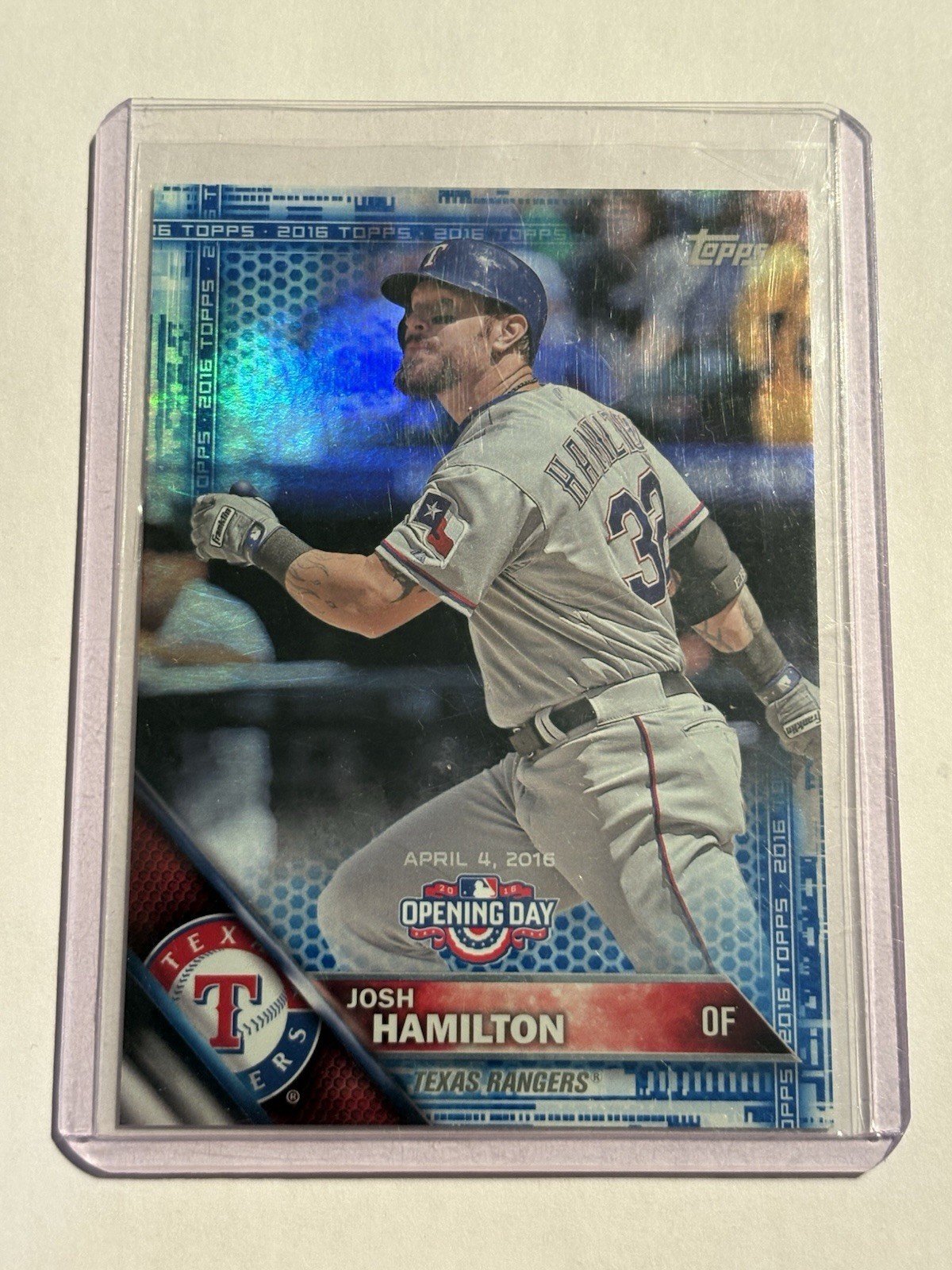 2016 Topps Opening Day - Josh Hamilton #OD-102 Blue Refractor