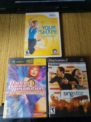 NINTENDO WII Xbox And PlayStation 2 Lot Your Shape Singstar And DDR UltraMix 2