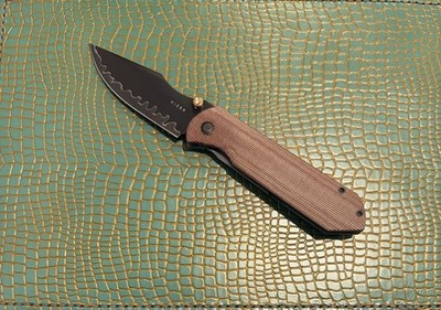 Kizer Harpoon Folding Knife composite steel Blade Titanium & Micarta Handle