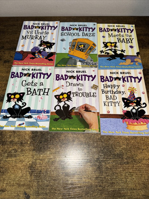 BAD KITTY Series lot of 6 different trade paperback chapter books by Nick Bruell