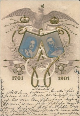 Relief Ak Kaiser Wilhelm II., Friedrich I, 1701-1901 - 11031717
