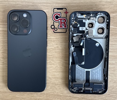 iPhone 15 Pro Black Titanium Back Frame Housing OEM Replacement Grade AB