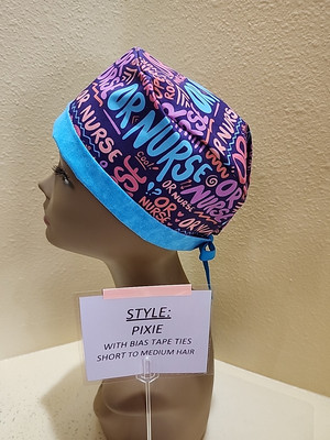 Nurse OR Pixie Skull Women's Surgical Scrub Hat/Cap Handmade