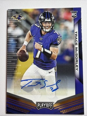 MINT RC AUTO Gold ZONE FOIL PARALLEL 2019 Playoff Trace McSorley Ravens