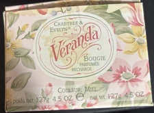 New Vintage Crabtree & Evelyn Veranda Fragranced Floating Candle 3" X 3” In Box