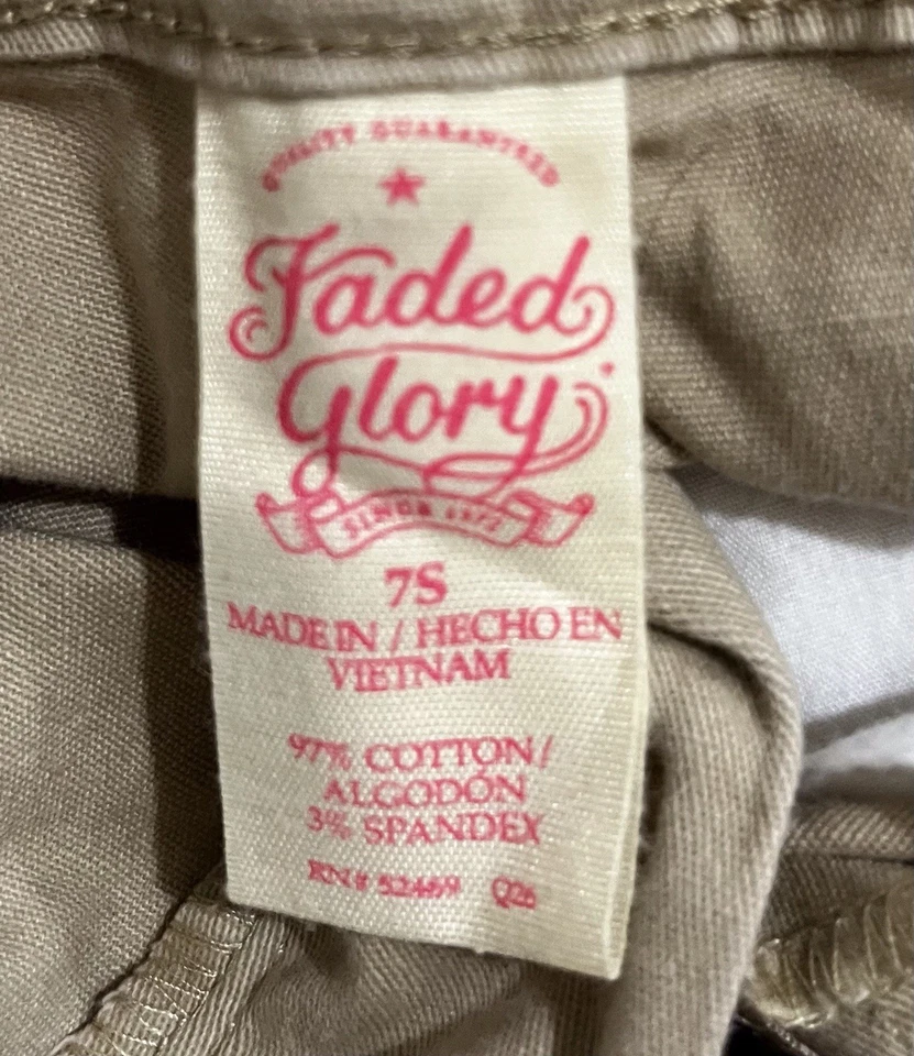 Pantalones Largos Uniforme Beige Niñas Faded Glory Talla 7S Foto 2 de 4