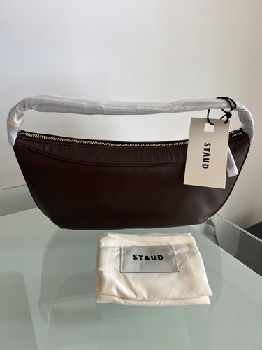 STAUD DEMY Espresso Leather Shoulder Bag $325 MSRP NEW