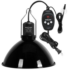 Reptile Light Fixture with Dimming Thermostat, 8.5" Deep Dome Lamp Heat Bulb,