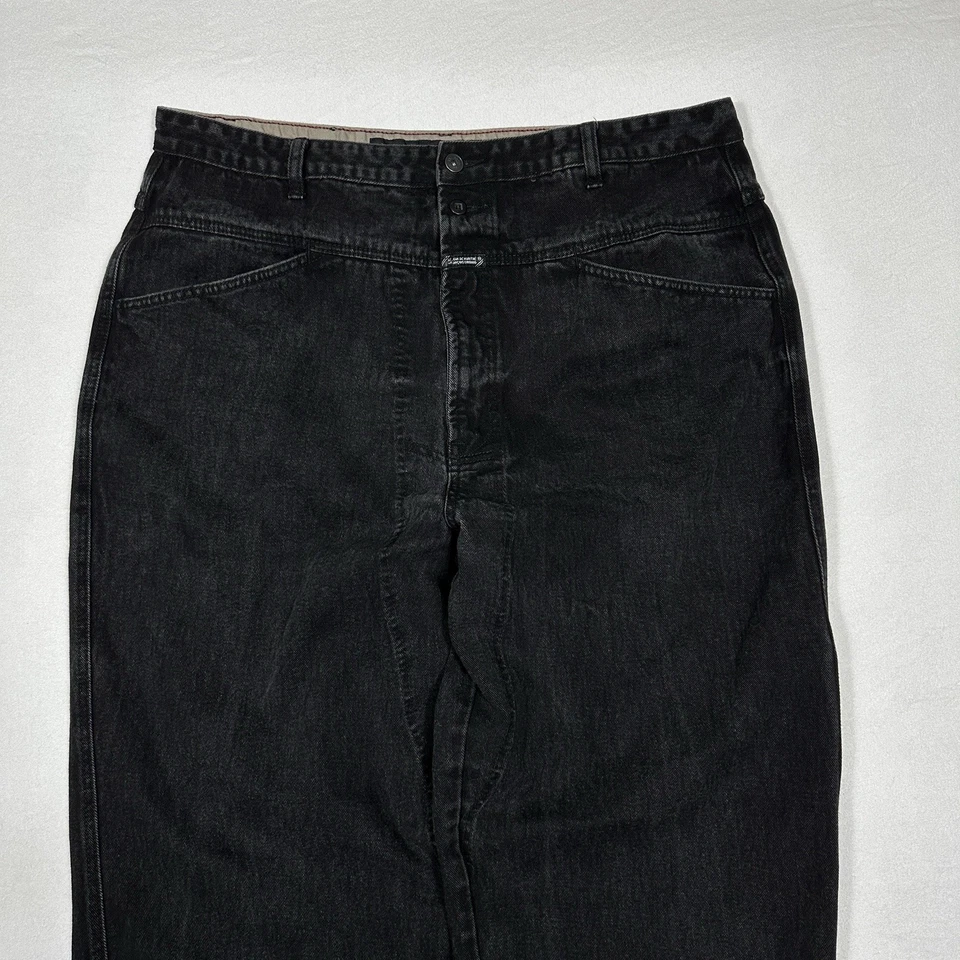 Pantalones de mezclilla holgados vintage Marithe Francois Girbaud pierna ancha para hombre 40x30 negros Y2K skate Foto 2 de 4