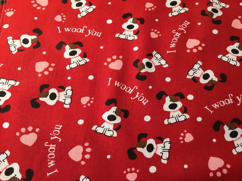 Handmade Reversible Placemats (4) Red Valentine’s Dogs “I Woof You” & Black Dots - Picture 7 of 10