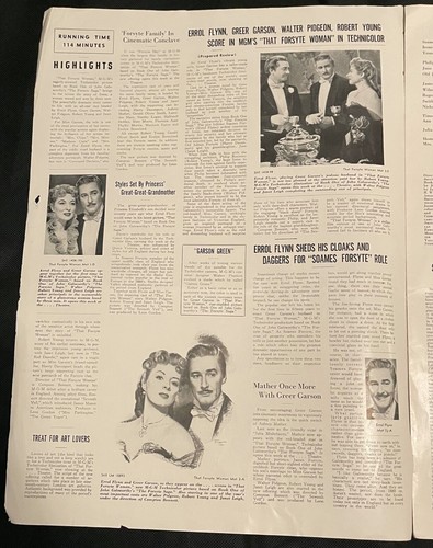 pressbook QUELLA FORSYTE DONNA Errol FLYNN Greer GARSON ecc. Libro stampa ORIG 1949 - Foto 2 di 12
