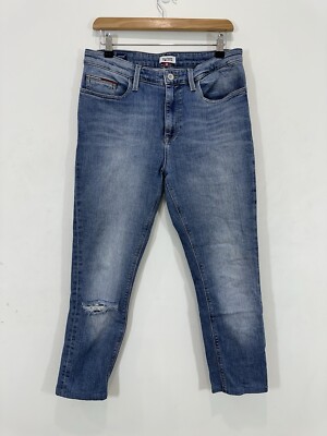 Hilfiger Denim High Rise Santana Jeans Women 31x32 (Actual 31x25) Blue Stretch