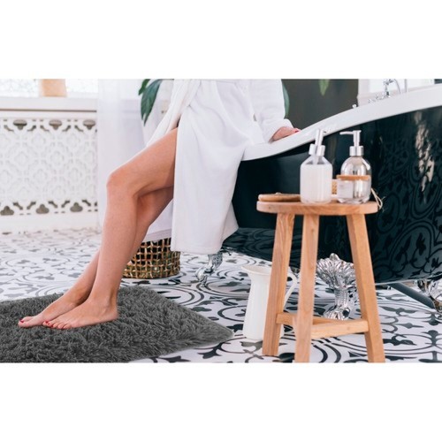 Badteppich Set Tris 3-teilig Dusche Bidet Water Teppich Antirutsch Grau - Bild 4 von 9