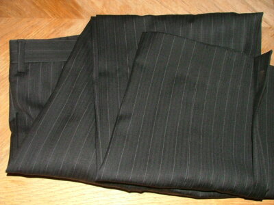 NEW WT AXCESS CLAIBORNE DRESS PANTS SIZE 36 X 30 WOOL BLACK GRAY STRIPED #190