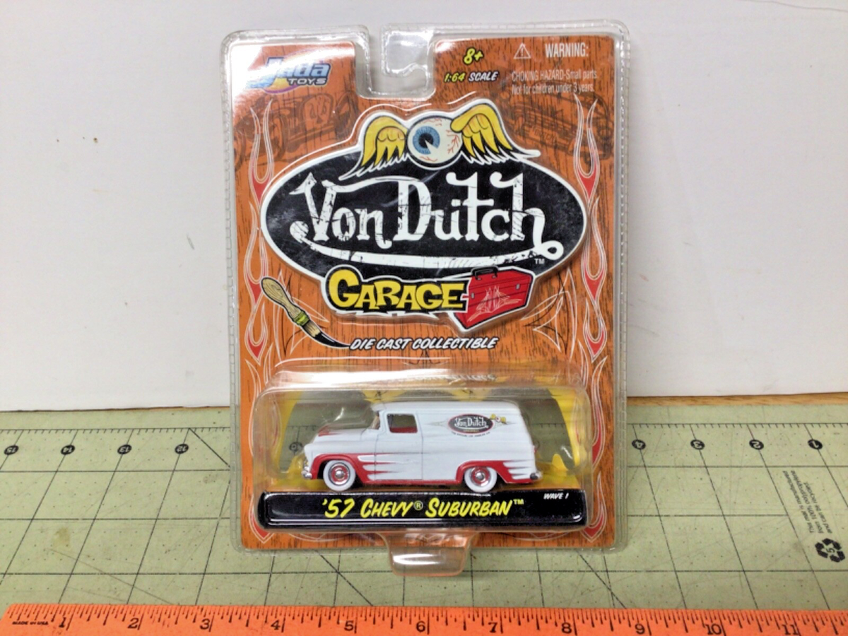 Jada Von Dutch Garage white '57 Chevy Suburban | eBay