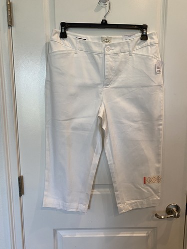 Neu mit Etikett ~ St.Johns Bay Caprihose für Damen ~ Gr. 12 ~ heimlich schlank Stretch ~ weiß