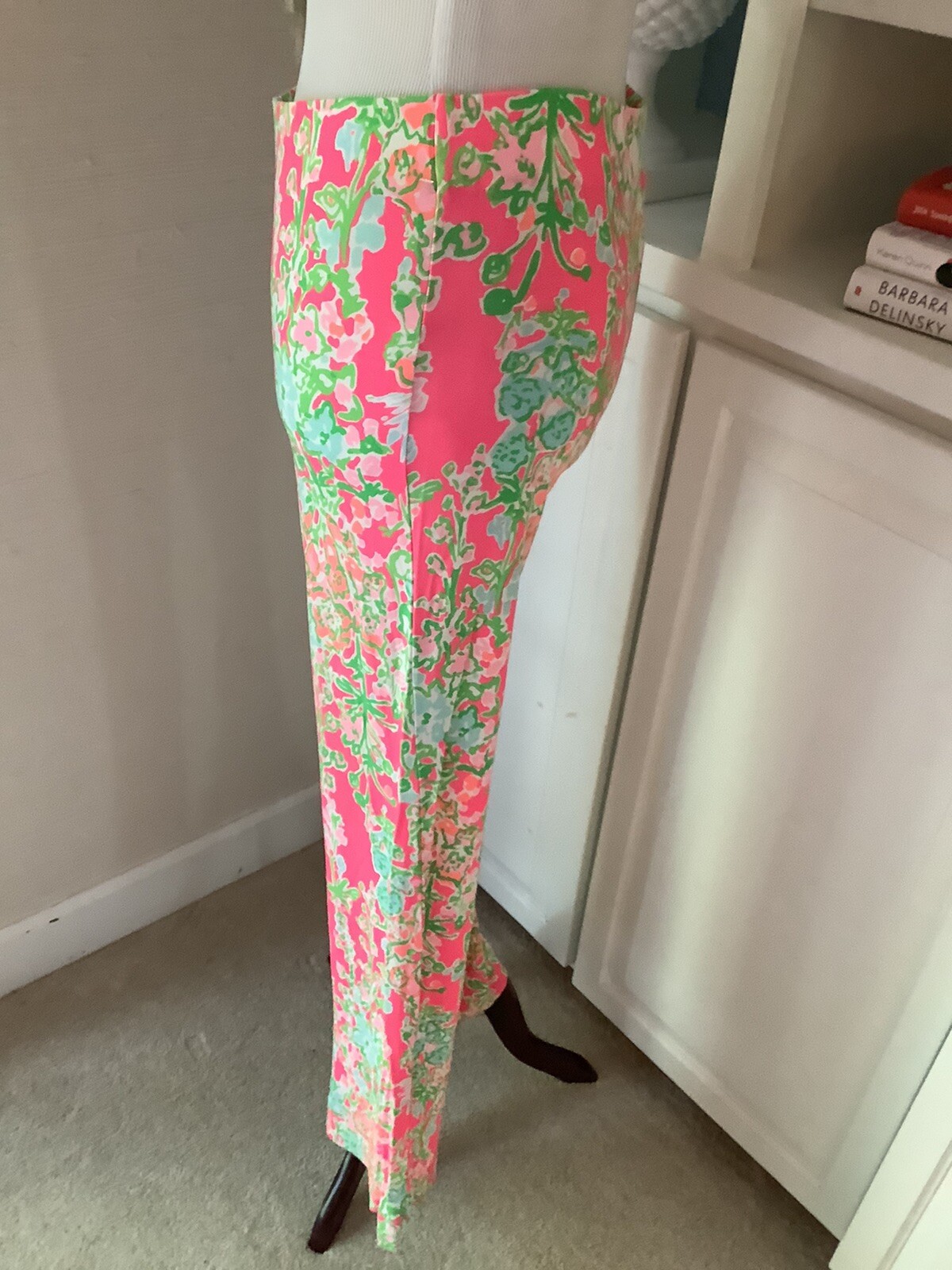 Lilly Pulitzer May Palazzo Pants, Size XS, Pink Floral, Cotton Blend eBay