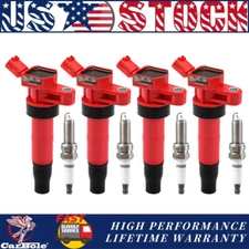 4X UF611 Ignition Coil & Spark Plug Set for Hyundai Sonata Genesis Coupe Optima