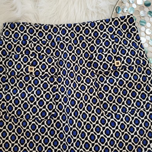 Harolds Womens Straight Skirt Size 4 Blue Geometric Hippie Career Pocket Texture - Picture 4 of 11