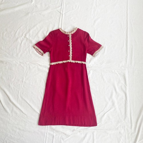 1960er Jackie O Mod fuchsia rosa Etuikleid von Stacy Ames / UK Größe 10-12 - Bild 2 von 8