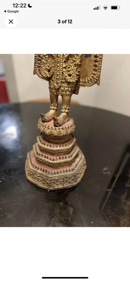 Антике тайский Rattanakosin Будда статуя из Таиланда, 19-го века - Изображение 2 из 4