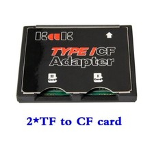 Dual 2 port Micro SD SDHC to Compact Flash CF 1 Type I Card Adapter Converter