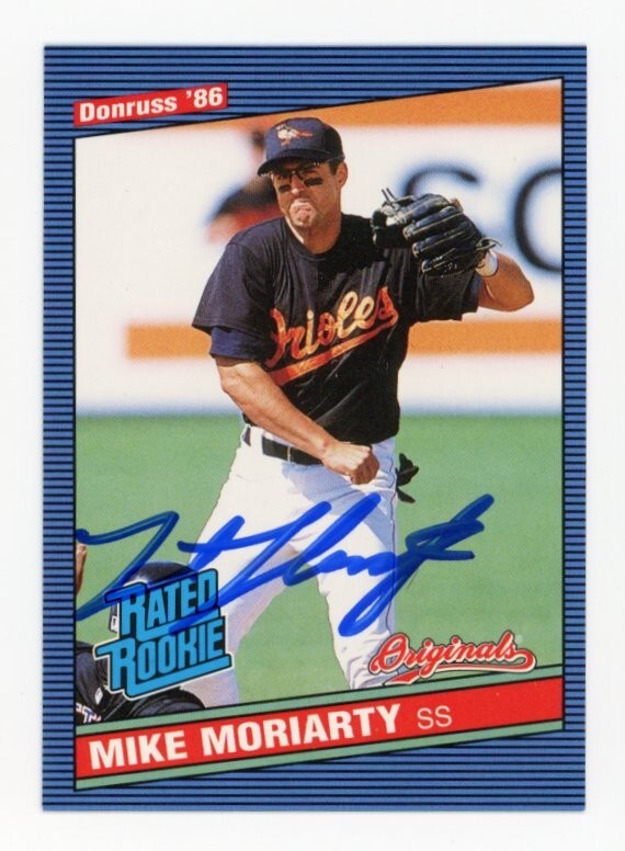 SIGNED BASEBALL CARD AUTO BALTIMORE ORIOLES MIKE MORIARTY DONRUSS