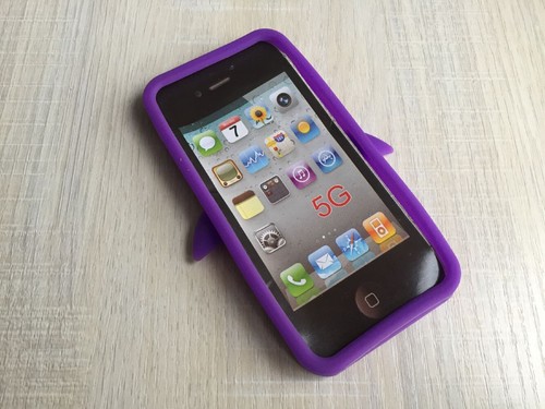 PURPLE Cute Penguin Silicone Soft Phone Case Cover Skin For IPHONE 5/5S/5G/SE - Picture 3 of 3