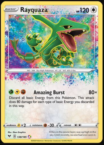 1x Rayquaza - 138/185 - Amazing Rare NM-Mint Pokemon SWSH04 - Vivid Voltage