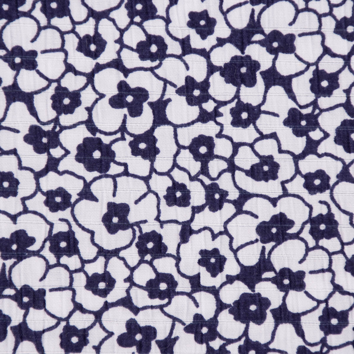 Seersucker Viskosestoff Bekleidungsstoff Blümchen blau weiß 1,28m