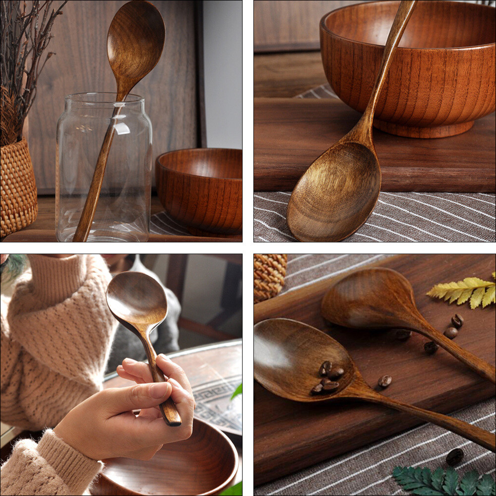 Non- Stick Rice Spoon Small Spoons Drink Spoons Wooden Cooking Spoon