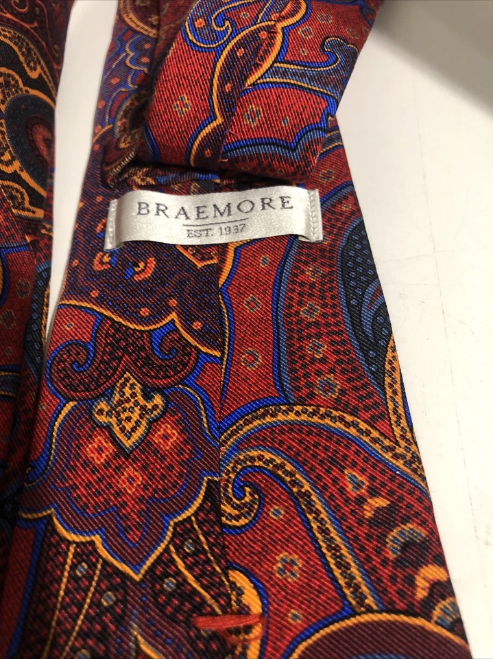 Corbata Braemore roja azul cachemira Canadá usada en excelente estado Foto 2 de 3