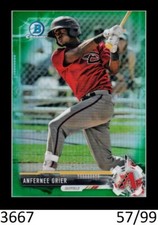 1-2017 BOWMAN CHROME DRAFT GREEN REFRACTOR ANFERNEE GRIER D'BACKS 57/99