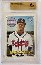2018 Topps Heritage Ronald Acuna Jr. High Number Rookie Card #580 BGS 9.5