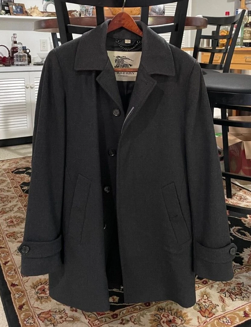 Burberry wool hotsell trench coat mens