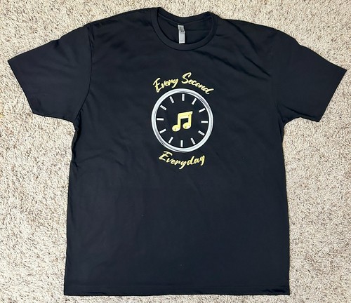 Every Second of Everyday NEW ROCK GOOD Unisex t shirts Black & Gray W/ Gold Trim - Picture 16 of 17