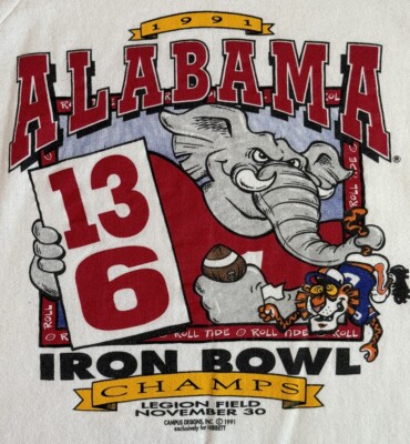 Vintage 1991 Iron Bowl Sweatshirt Mens Size XL Alabama vs Auburn