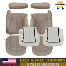 For GMC Sierra 1999-2002 Front Seat Cover & Foam Cushion & Armrest Cover Med Tan