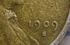 1909 S SAN FRANCISCO RARE SEMI KEY DATE LINCOLN WHEAT PENNY CENT PCGS GRADE VF25