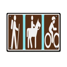 Aluminum Horizontal Metal Sign Multi-Use Trail Activity Campground Parksign