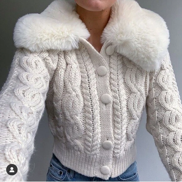 Fur trimmed cardigan best sale zara