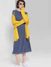 Women's Floral Print Short Sleeve Round Neck Midi Dress - Wild Fable - J304