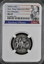 2024 S 25C Hon. Patsy Takemoto Mink NGC MS 67 First Releases